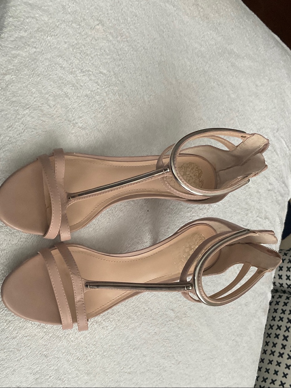 Vince Camuto Blush Pink T-Strap Ankle Strap Heels
